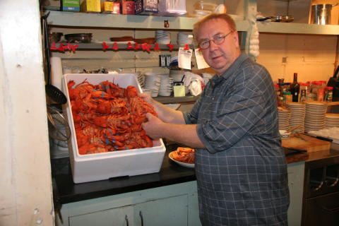 Garold Getting the Lobsters Ready