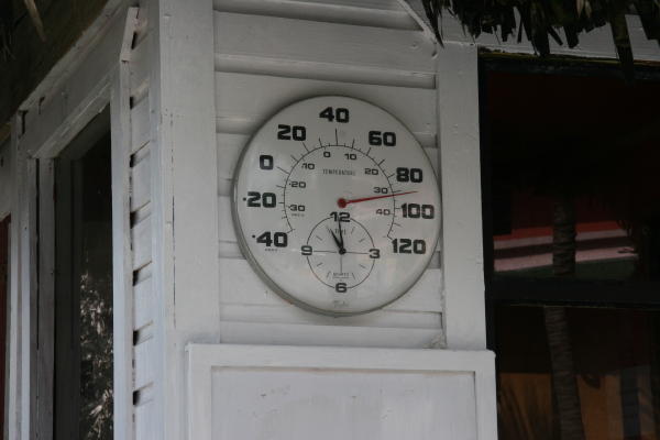 This thermometer looked like it worked when we got there - but it was always on that temp.