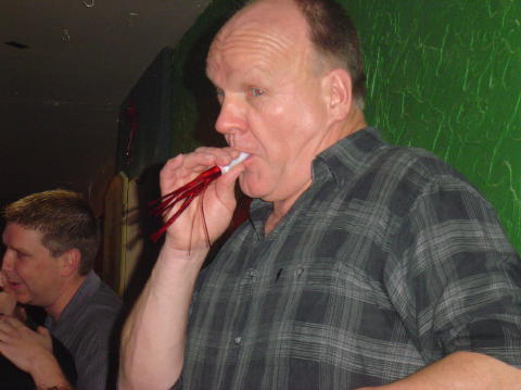 Bob blowing his own horn