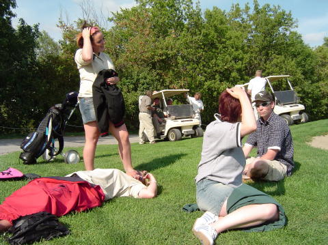 The girls 'relaxing' on 18