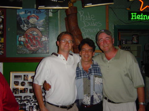 Gilles in a Dave sandwich