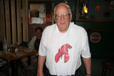 Sonny wearing his usual night time bib