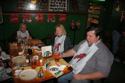Jack Annie and Dave waiting for their crustaceanary delight