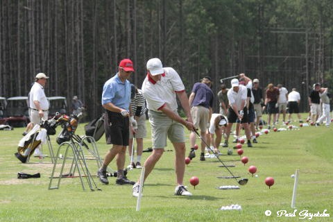 Gary heads the driving range