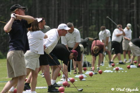Dave trying to track down his ball