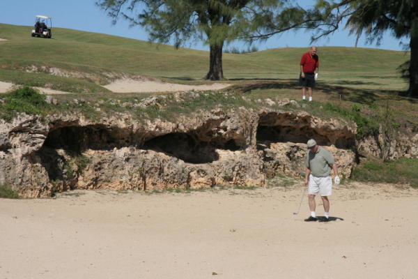 Looking for a ball in the 'trap' on 17