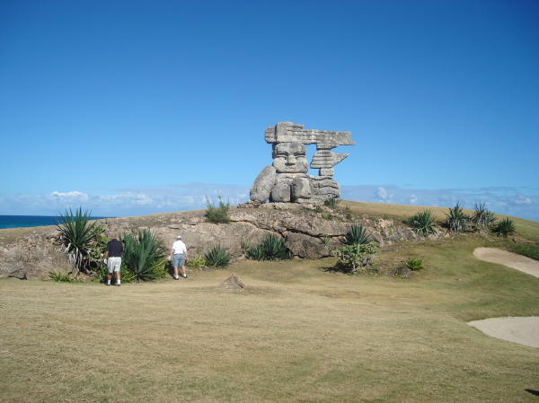 Looking for Ron's ball in the 18th hole ball magnet