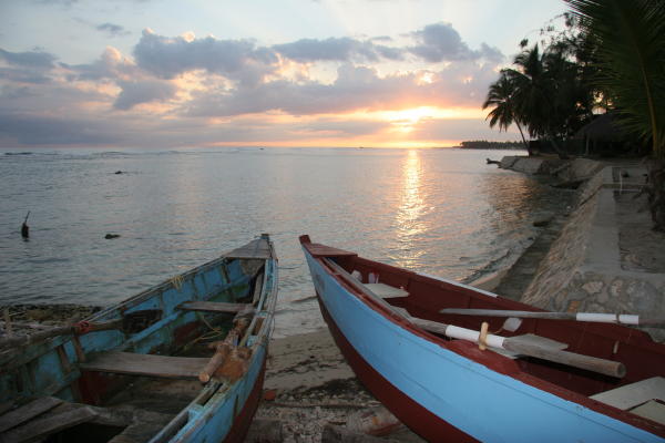 Sunset on the west side of the beach
