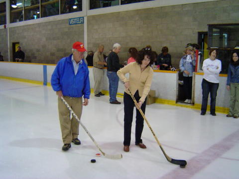 Bill helping the ladies