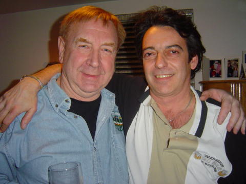 Garold and Gilles with the 'old' Tartan shirt (Brasserie Au Bock)