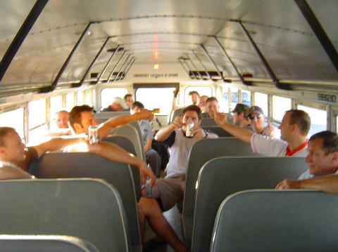 On the bus for downtown